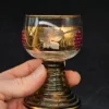 Kieliszek Böckling Neudenau mariënweiher złocony z Kryształkami vintage 10 cm