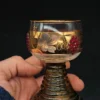 Kieliszek Böckling Neudenau mariënweiher złocony z Kryształkami vintage 10 cm