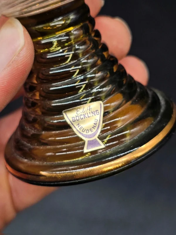 Kieliszek Böckling Neudenau mariënweiher złocony z Kryształkami vintage 10 cm