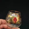 Kieliszek Böckling neudenau mariënweiher złocony z kryształkami vintage 10 cm