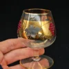 Kieliszek Böckling neudenau mariënweiher złocony z kryształkami vintage 10 cm