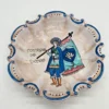 Dekoracyjny talerz ścienny C.A.F.F. Gubbio Italy „Contrada del ricchio” ręcznie malowany Ø 19 cm