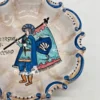 Dekoracyjny talerz ścienny C.A.F.F. Gubbio Italy „Contrada del ricchio” ręcznie malowany Ø 19 cm