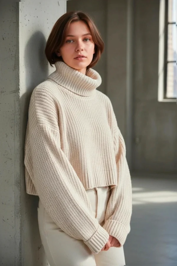 Sweter golf Chiquelle  Wełna z akrylem, oversize