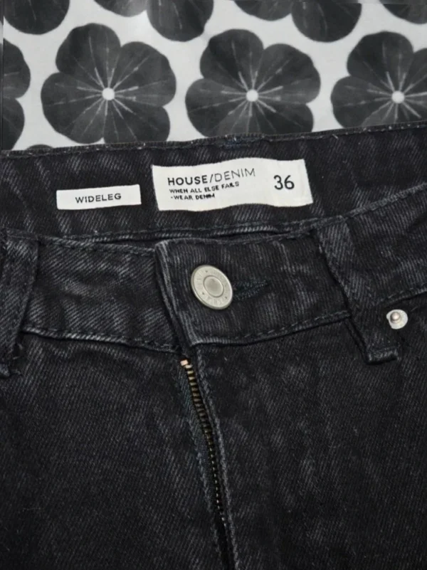 Spodnie damskie house denim – wide leg, czarne