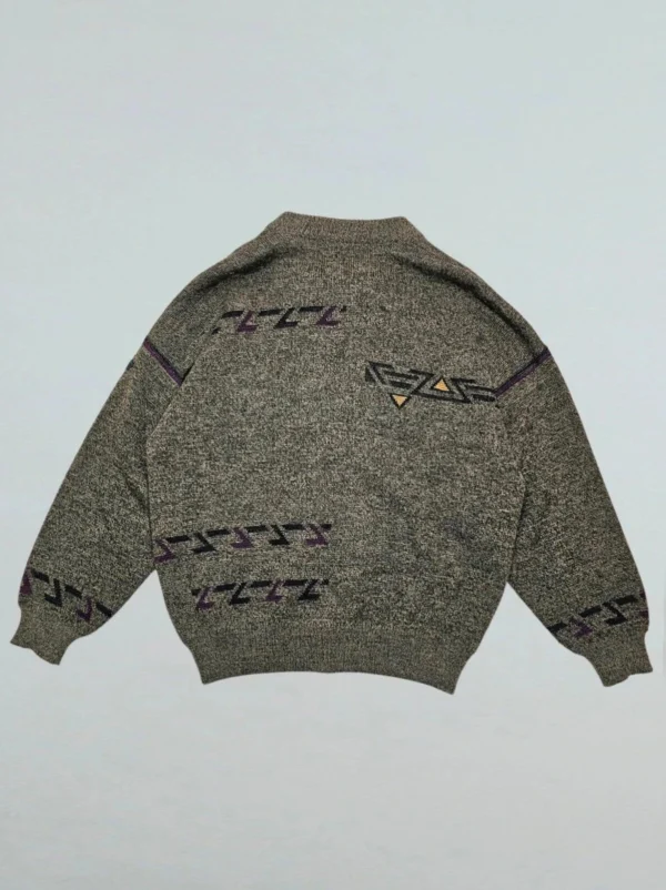 Kurtka bueckle z wełną i alpaką – retro Sweter męski z geometrycznym wzorem