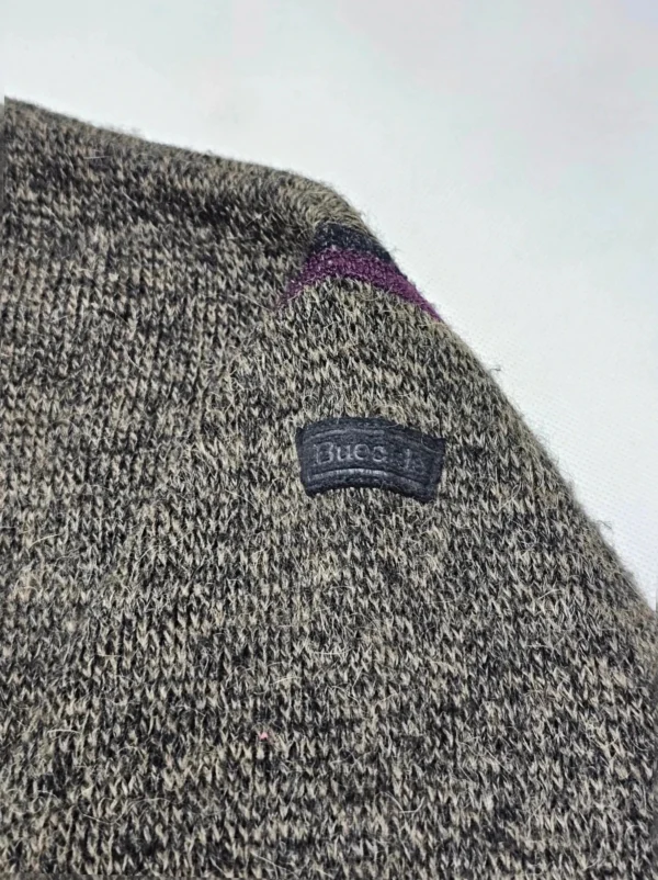 Kurtka bueckle z wełną i alpaką – retro Sweter męski z geometrycznym wzorem