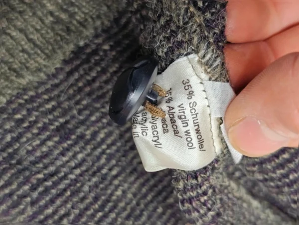 Kurtka bueckle z wełną i alpaką – retro Sweter męski z geometrycznym wzorem