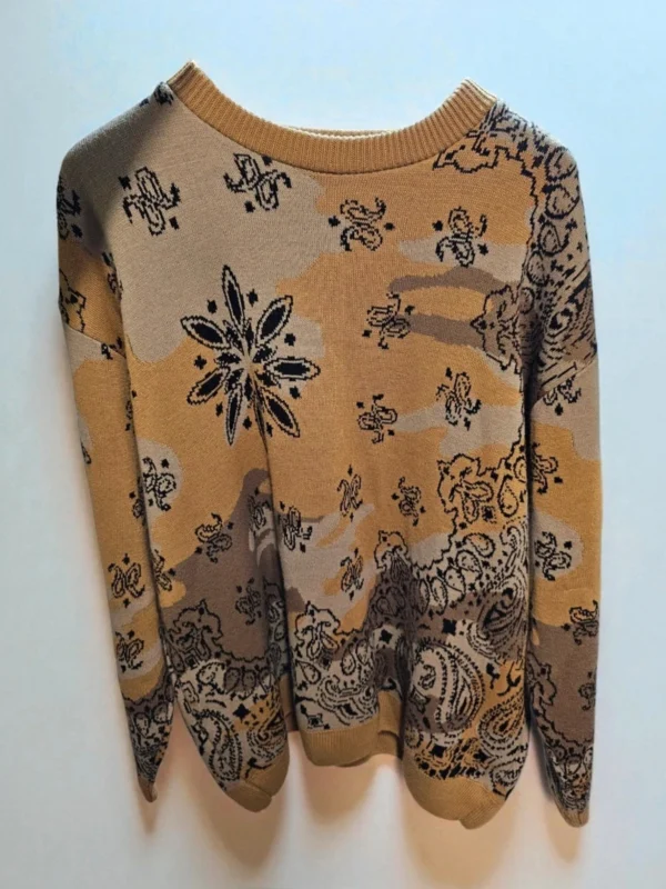 Sweter BoohooMAN paisley desert camo – Męski, Rozmiar S