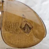 Lampa wisząca vintage włoskie szkło dymione drewno 84 cm