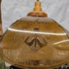 Lampa wisząca vintage włoskie szkło dymione drewno 84 cm