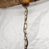 Lampa wisząca vintage włoskie szkło dymione drewno 84 cm