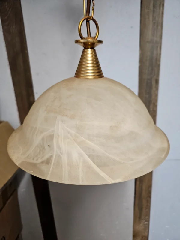 Lampa wisząca Murano Italia szkło alabastrowe mosiądz 52 cm