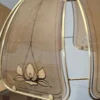 Lampa wisząca Massive vintage dymione szkło kwiat lotosu 59 cm