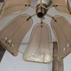 Lampa wisząca Massive vintage dymione szkło kwiat lotosu 59 cm
