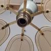 Lampa wisząca Massive vintage dymione szkło kwiat lotosu 59 cm