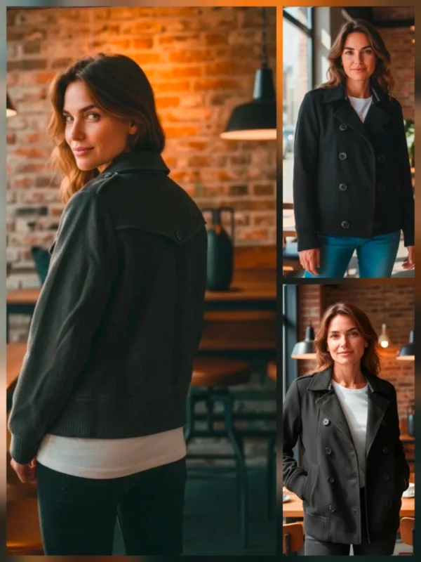 Kurtka Pepe Jeans london „Gillian”  czarna, wełna z wiskozą, rozmiar S