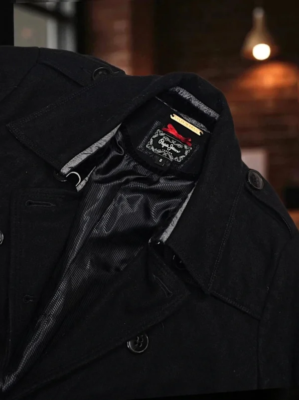 Kurtka Pepe Jeans london „Gillian”  czarna, wełna z wiskozą, rozmiar S