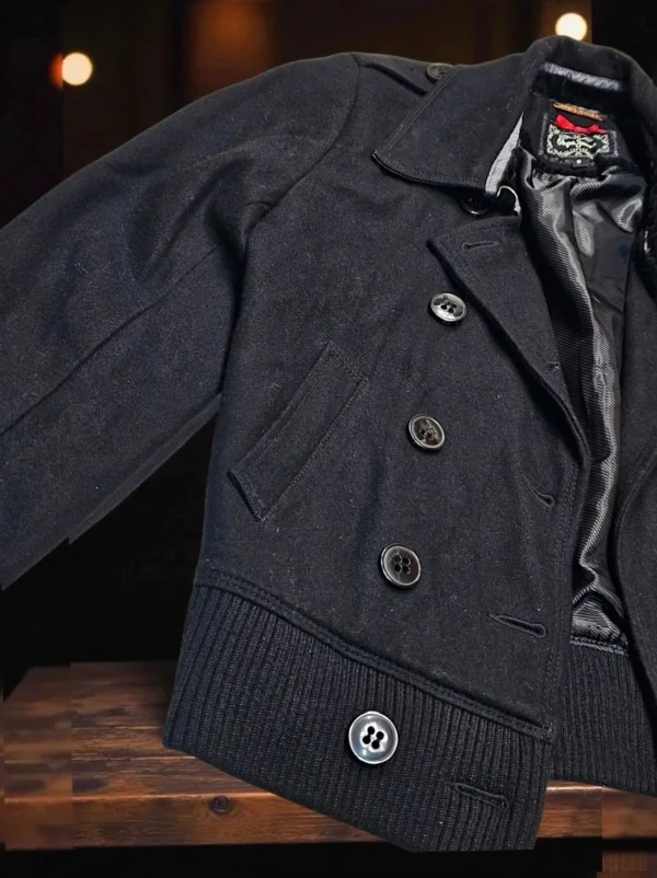 Kurtka Pepe Jeans london „Gillian”  czarna, wełna z wiskozą, rozmiar S