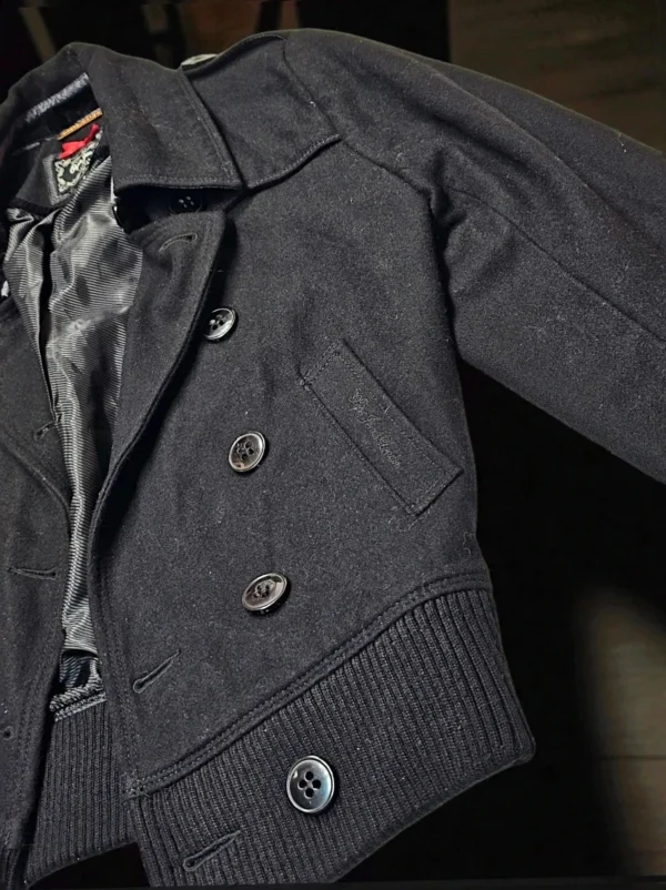 Kurtka Pepe Jeans london „Gillian”  czarna, wełna z wiskozą, rozmiar S