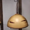 Lampa wisząca vintage z prawdziwymi roślinami regulowana Italy 73 cm