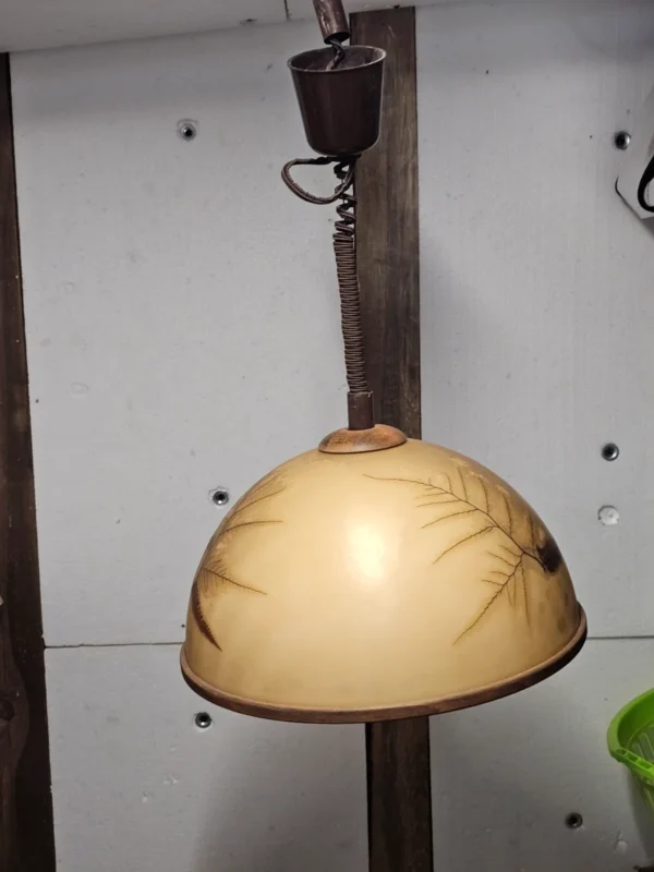 Lampa wisząca vintage z prawdziwymi roślinami regulowana Italy 73 cm
