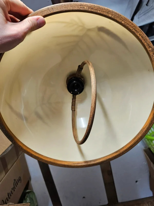 Lampa wisząca vintage z prawdziwymi roślinami regulowana Italy 73 cm