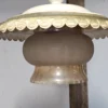 Lampa wisząca vintage Graeve biała z dymionym kloszem 27 cm