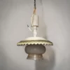 Lampa wisząca vintage Graeve biała z dymionym kloszem 27 cm