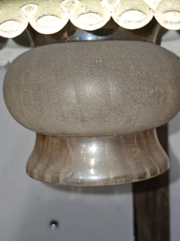 Lampa wisząca vintage Graeve biała z dymionym kloszem 27 cm