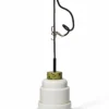 Lampa wisząca Hustadt Leuchten biały klosz zielony akcent retro 65 cm