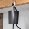Lampa wisząca Hustadt Leuchten biały klosz zielony akcent retro 65 cm