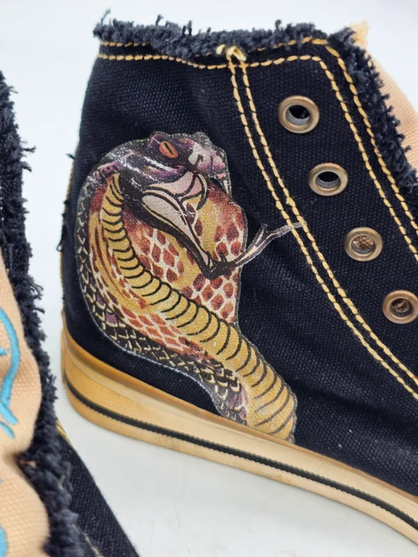 Trampki Ed Hardy Designs z motywem kobry unikatowe wysokie sneakersy