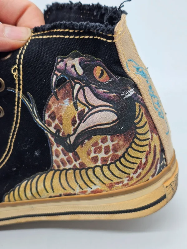 Trampki Ed Hardy Designs z motywem kobry unikatowe wysokie sneakersy