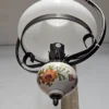 Lampa wisząca vintage rustykalna szkło mleczne ceramika kwiaty 69 cm
