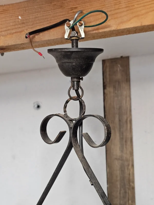 Lampa wisząca vintage rustykalna szkło mleczne ceramika kwiaty 69 cm
