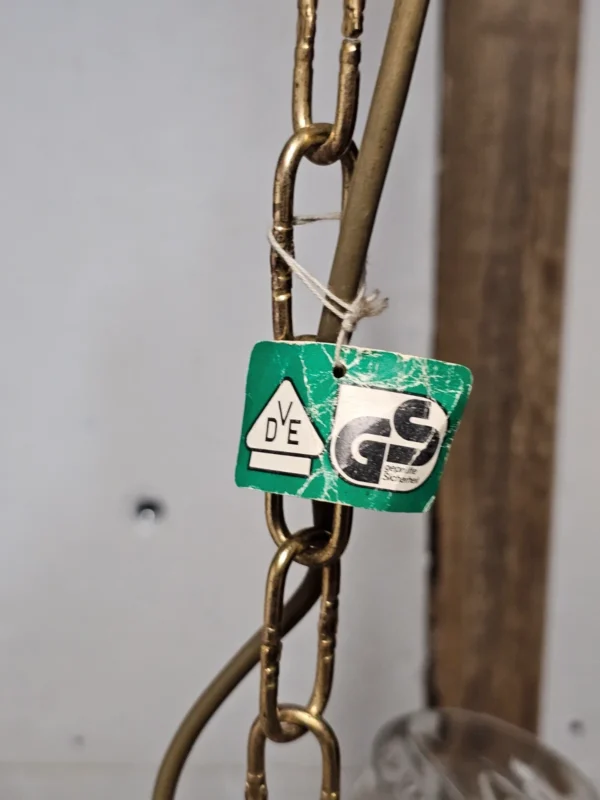 Lampa wisząca vintage 5 kloszy drewno szkło 85 cm