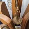 Lampa wisząca vintage 5 kloszy drewno szkło 85 cm