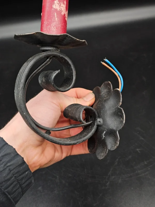 Kinkiet ścienny świecznikowy metalowy vintage 30 cm