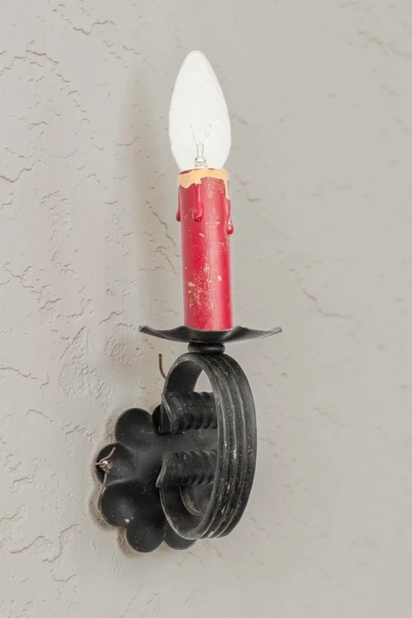 Kinkiet ścienny świecznikowy metalowy vintage 30 cm