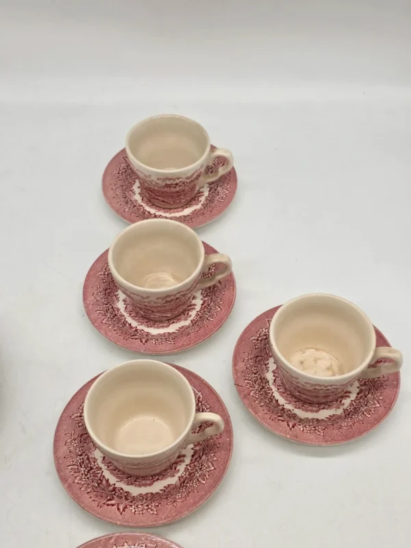 Zestaw Mason’s Vista England czerwony – 6 filiżanek + 6 spodków + 5 talerzy