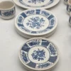 Zestaw Johnson Bros England niebieski – 6 filiżanek + talerze vintage