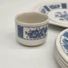 Zestaw Johnson Bros England niebieski – 6 filiżanek + talerze vintage