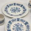 Zestaw Johnson Bros England niebieski – 6 filiżanek + talerze vintage