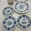 Zestaw Johnson Bros England niebieski – 6 filiżanek + talerze vintage