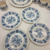 Zestaw Johnson Bros England niebieski – 6 filiżanek + talerze vintage