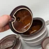 Zestaw ceramiki vintage GDR NRD 24 elementy talerze miski misy brąz beż