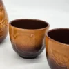 Niemiecki zestaw Ceramiczny dzbanek + 6 czarek relief winogrona vintage