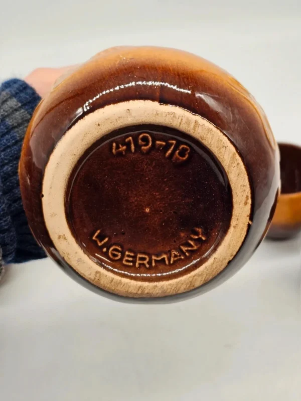 Niemiecki zestaw Ceramiczny dzbanek + 6 czarek relief winogrona vintage