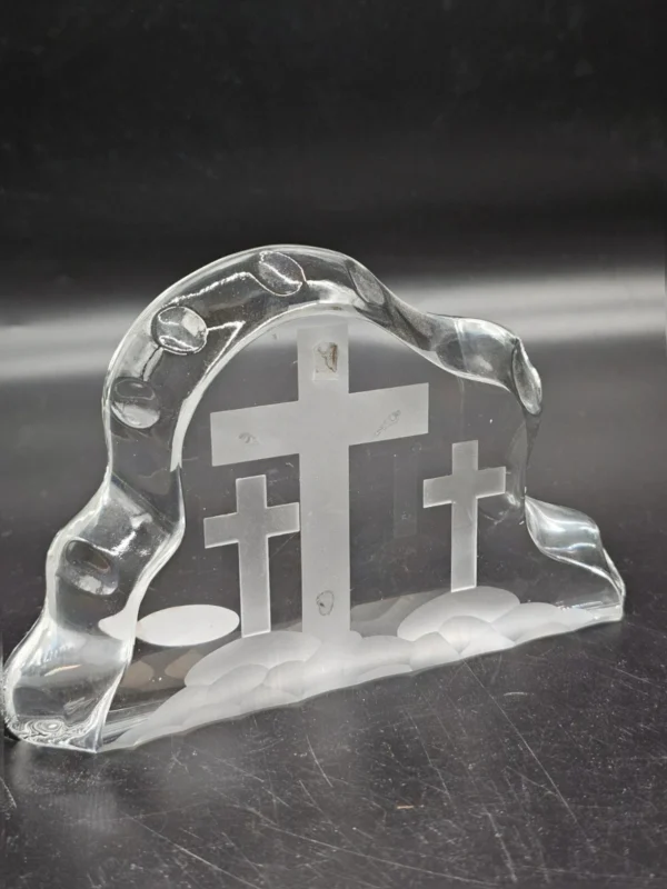 JOSKA Kristall dekor religijny trzy krzyże szkło kryształowe